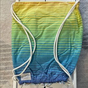 NEW convertible Turkish towel backpack. rainbow striped 100% cotton